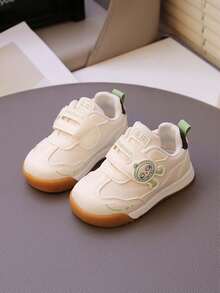 1 Pair Unisex Flat Casual Sneakers, Soft Sole Non-Slip Infant Walking Shoes, Fashion Versatile Student Running Shoes, Suitable For All Seasons - Green - View 4