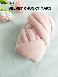 1pc Velvet Chunky Yarn, Suitable For Weaving Blankets, Handmade DIY Crochet Rugs, Pet Beds, Cushions, Pillows, Extremely Soft Jumbo Yarn