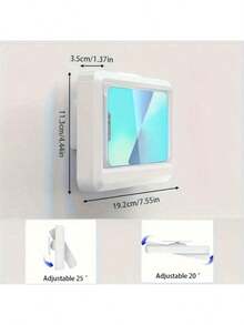 2Pcs Nordic Minimalist Style Pure White Wall-Mounted 360° Rotatable Phone Holder Thickened ABS Material Stable & Drop-Proof Kitchen Cooking/Bathroom Washing Compatible With 14/13/12/11 Pro Series Father's Day Practical Item Bathroom Accessories - Multicolor - View 5