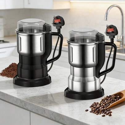 Electric Coffee Grinder, Electric Powder Grinder, Kitchen Appliance, Mini Electric Bean Grinder - Easy Operation, Overheat Protection, Coffee, Spices, Easy Storage, Precise Coffee Bean Grinding, Kitchen Grinder, 12500rpm, 220V-240V, UK Plug, Power Supply