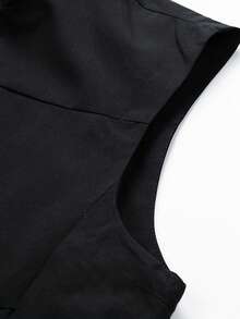 1pc Black Zipper Casual Men's Vest, Simple Style, Black Solid Color Steady And Generous, Convenient Zipper Opening And Closing, Multi-Pocket Design Practical, Suitable For Casual Daily Wear - الأسود - مشاهدة 9