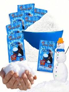 10PCS,Instant Snow Magic Snow Powder, Simple And , Makes Realistic Snow In Seconds, Top Sensory Toys & STEM Activities For Classrooms And Home, Perfect For Winter Activities Christmas Decoration (Some Parts May Be Random) Christmas, Christmas, Santa - Multicolor - View 2