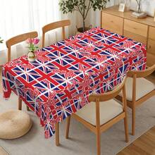 Toalha de mesa com estampa abstrata da bandeira britânica Union Jack (1 unidade) - Ideal para decoração de festas temáticas do Reino Unido, restaurantes e eventos. Feita em poliéster. Perfeita para decoração de festas e eventos em geral. - Multicolorido - Ver 9