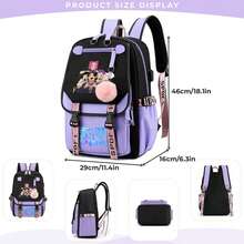 Bag Outdoor Travel Backpack Double Shoulder Bag School Bag Laptop Bag Luggage Bag Men's And Women's The Same Style Backpack Durable And Wear Resistant Daily Travel Business Work Bag - 紫色 - 查看 2