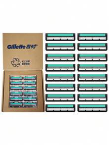 GILLETTE Vector 2 Pisau Cukur Dua Lapis untuk Mencukur Wajah, Jenggot, dan Rambut, 16 buah untuk Vector 2 - MultiWarna - View 1