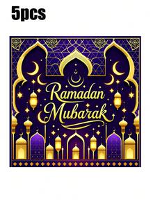 1/2/5/10 Stück Islamische Ramadan Mubarak Kerzen Aufkleber - Goldene Moschee & Halbmond Islamische Symbole, Ramadan Wandtattoos, Eid Mubarak Wandaufkleber, Islamischer Ramadan Kareem, Burg Stern Fensteraufkleber Dekoration, Vinyl Etiketten geeignet für Ramadan Geschenke, Dekorationen, Kerzen, Laternen, Tagebücher - & Islamische Aufkleber anbringen, für Wohnzimmer Schlafzimmer Dekoration Zuhause - Verschiedenfarbig - Übersicht 12