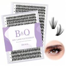 B&Qaugen Manga Lash Clusters DIY Individual Lashes 50D-D-9-16MIX 300 PCS False Eyelash Cluster Manga Cluster 30D 40D 50D D Curl Eyelash Extensions At Home (50D-D,9-16MIX),38504944 - Glam Cowgirl - 查看 1