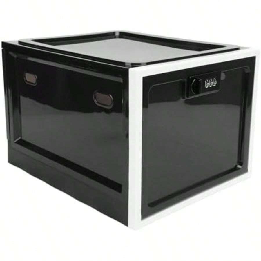Caja de para Medicamentos, Caja de Almacenamiento con Cerradura para Refrigerador Organizador Médico para Alimentos Tableta Teléfono(Marco blanco y negro) - Multicolor - Ver 1
