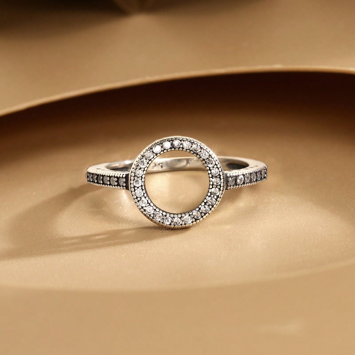 Anillo zirconia cúbica adorno plata esterlina