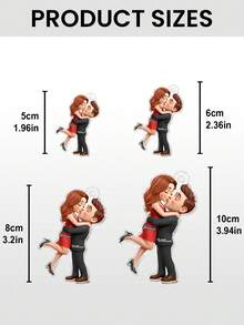 Catygift 定制亚克力情侣钥匙扣，个性化名字钥匙圈，浪漫周年纪念礼物，送给男朋友/女朋友的礼物 - As Shown - 查看 7