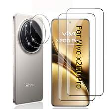 4pcs Screen Protector & Lens Protector Set Compatible With Vivo / Lite/V50/V50 Lite/X300/X300 Pro/X200/X200 Pro/X200FE, Fashionable Design, Perfect Fit, Glass, High-Quality Protective Film, Smartphone Screen Protector, Tempered Glass Protector, Smartphone Accessories, Smartphone Care Kit, Thin Design, Smartphone Protective Film - Clear - View 13