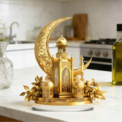 2D Acrylic Ramadan Lantern Sunlight Catcher, Decorative Item With Festive Design, No Electricity Required, Suitable For Various Rooms, Ramadan, Eid Al-Fitr, Creative Gift