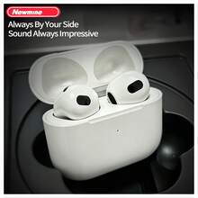 Newmine T4S True Wireless Bluetooth Earbuds, Ultra-Long Battery Life, IPX7 Waterproof, Low Latency For Gaming, Noise Cancelling For Sports, HD Calling, In-Ear Headphones - White - View 1