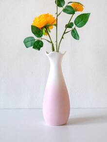 1个粉色陶瓷花瓶，适合插花、收纳和现代家居装饰 - 粉色 - 查看 5