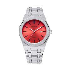 1 件男士石英表，12 面磨砂表壳，不锈钢表带，独特的嘻哈小众设计，防水夜光时尚商务日历腕表 - 均碼 - 查看 14