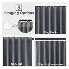 Light Grey Linen Blackout Curtains 120 Inch Length, 2 Panels - Bedroom Drapes - 如圖646 - View 3