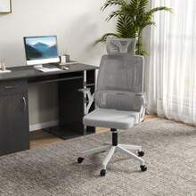 Vinsetto Ergonomic Office Chair With Adjustable Headrest And Armrests, Height Swivel With Tilt Function And Mesh Lumbar Support