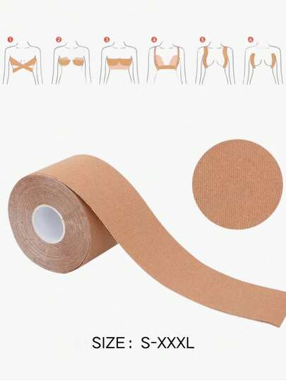 2.5-15cm Chest Tape (2 Width Options), Designed For Women With Small Bust, Supports Bust, Makes Bust Look More Petite, Prevents Sagging, Lifts Bust In Summer, Bust Bandage, Elastic Fabric