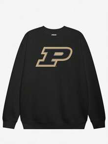 Purdue Boilermakers Primary Logo Crew Neck Sweatshirt -1 (2) - màu đen - Xem 1