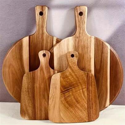 1个披萨托盘，木质餐盘，砧板，盛菜盘，适用于盛放奶酪、水果、沙拉、披萨，也可作砧板使用。