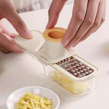 Multifunctional Garlic Mill, Compact Design, Professional Mandoline Slicer, Multi-Purpose Kitchen Mill With Stainless Steel Blades, Easy To Use And Clean, For Home And Restaurant Use - 奶油色 - 查看 3