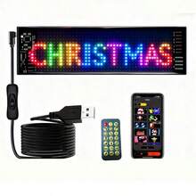 1个圣诞LED矩阵面板灯，USB供电，恶魔之眼造型，柔性屏，APP控制，可DIY编程，适用于汽车装饰配件、新年装饰 - 柔性螢幕 - 查看 8