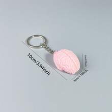 1pc 3D Printed Pink Funny Brain Keychain, Cute Bag Charm, Versatile Accessory