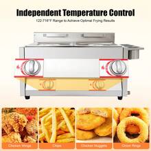 SENDERPICK Gas Deep Fryer With Basket And Lid Commercial Deep Fryer Stainless Steel Commercial Dual Tank Kitchen Deep Fryer - Fryer - View 2