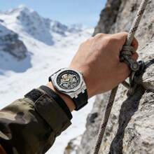 PINTIME 1pc Men's Quartz Watch, 12-Sided Case, Silicone Strap, Hollow Dial, Waterproof Luminous, Fashion Business Calendar Wristwatch, Suitable For All Occasions, Looks Great On Any Man - Một cỡ - Xem 8