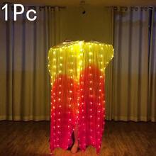 LED Silk Fans Veils For Belly Dance For Adults Women Girls, Rave Halloween Fairy Angel Wings Costume, Worship Praise Dance- 1.8m Long Bamboo Fans Veil Hand Made Silk Fans For Dance/Outdoor - 舞蹈扇子 - 查看 14