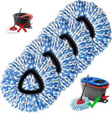 10-Pack Compatible With O-Cedar Mop Heads Replacemen: 2 Mop Scrub Brush Head + 8 Microfiber Spin Mop Refills For EasyWring 1-Tank System - Enhanced Cleaning Performance : Health &Amp; Household - Màu 3 - Xem 1