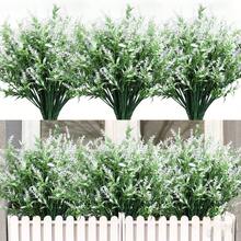 3支14.96英寸人造薰衣草花束，仿真丝质薰衣草，适用于春秋季婚礼花瓶装饰，也可用于家居餐厅卧室装饰、母亲节、情人节、节日生日派对、户外花园装饰。 - 白色 - 查看 8