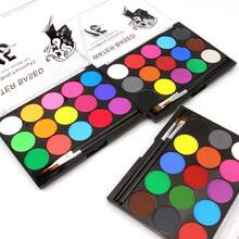 15 Colors Body Paint Set, Includes 2 Brushes, Water-Based Pigments With Rich Coverage, Easy To Clean And Non-Irritating, Ideal For Festivals, Parties, Halloween Body Art - Multicolor - View 6
