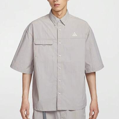 Nike Men's Loose Fit Turndown Collar Classic Woven Shirt, Summer