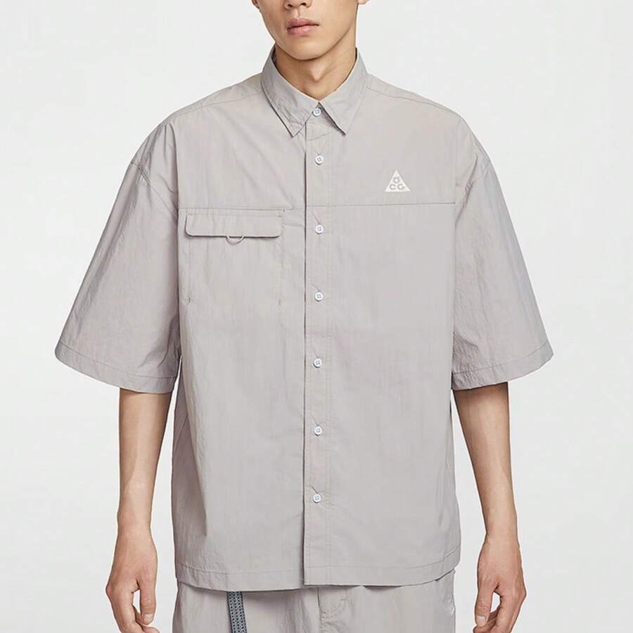 Nike Men's Loose Fit Turndown Collar Classic Woven Shirt, Summer