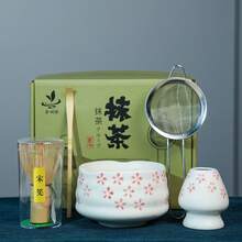 5-Piece "Flower Blossom Elegant Collection - Ink Wash Tea Mood" Gift Set (Songstyle Bamboo Whisk + Ink Wash Ceramic Tea Bowl + Stainless Steel Tea Strainer + Bamboo Tea Scoop + Whisk Holder) | Flower Blossom Festival Tea Ceremony / Girlfriend Gift, Traditional Chinese Aesthetics + Complete Matcha Preparation Tools - Multicolor - View 9