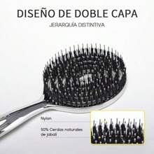 HALOVIDA Cepillo para Cabello con Cerdas Mixtas de Jabalí y Nailon Cojín de Aire Elástico Antiestático y de Masaje Capilar Deja el Cabello Suave y Sin Frizz 1 unidad - Pago - Ver 3