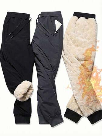 Pantalones de chándal con forro térmico cálidos y cómodos para otoño e invierno, pantalones suaves para mujer