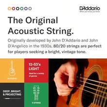 yhnD'Addario Cuerdas Guitarra Acustica - Cuerdas de Guitarra - Cuerdas de Guitarra Acustica - Cuerdas Guitarra Acustica - NB135 - Juego cuerdas guitarra acustica 12-53tgb - bronce - Ver 5