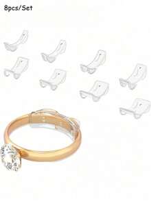 透明戒指尺寸调节器，隐形戒指尺寸调节器，女士戒指尺寸缩小隐形贴纸，透明DIY缝纫珠宝工具套装，戒指尺寸调节器套装 - 适用于结婚戒指和珠宝，佩戴舒适