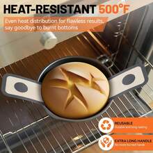 Silicone Bread Baking Mat Tray, Oval & Round Shapes, Non-Stick Reusable Bread Baking Pad, Easy Clean Dutch Oven Liner, Sourdough Baking Supplies - Light Grey - View 9