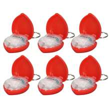 6pcs Cardiopulmonary Resuscitation Face Shield Portable Hygienic Pocket Facial Cover Keychain