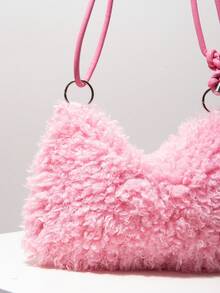 单肩包、毛绒钱包、伴娘包、舞会包、女士舞会礼服、舞会配饰、婚礼用品、女士礼物、情人节礼物（随机图案） - 粉色 - 查看 4