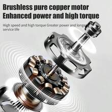 Mamidw 600N.M Cordless Impact Electric Wrench, Brushless Electric Wrench, Cordless High Power Shock Absorber For Car Repair (Tools Only) For Makita 18v Battery PIN - Blue - View 5