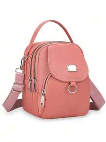 Túi đeo chéo thời trang nữ bằng vải Oxford, màu trơn, kiểu dáng thường ngày, khóa kéo, lớp lót polyester, phụ kiện đa năng hàng ngày, túi xách tay hoàn hảo, kiểu ba lô, dung tích lớn. - Nhiều màu - Xem 13