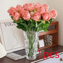 1pc/5pcs/10pcs 19.6 Inch Pink Artificial Roses, Premium Artificial Roses, Suitable For Home Decor, Room Decor, Dining Table Decor, Wedding Decor, Bridal Bouquet, Corsage, Flower Arrangement. Suitable For Home, Restaurant, Bedroom, Vase Decoration. - Màu hồng đậm - Xem 12