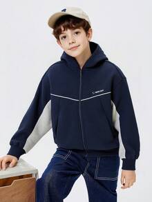 Balabala Kids' Casual Jacket, Unisex Versatile Spring Outerwear 2026 - Dark Blue - View 2