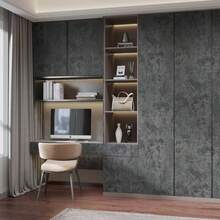 1 Roll Of Concrete Peeling And Pasting Wallpaper - Dark Gray/Black Texture Self-Adhesive Detachable Waterproof Vinyl Contact Paper, Thick Tenant Friendly Large Roll 15.7inx393.7/196.8/118.1/39.3iin For Kitchen - Dark Grey - View 7