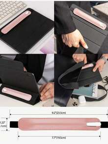 适用于 Apple Pencil 保护套（第一代和第二代）的笔套，PU 皮革材质，配有弹性绑带，适用于所有平板电脑，包括 iPad Pro 12.9 英寸、11 英寸和 iPad Air 4。 - 粉色 - 查看 4