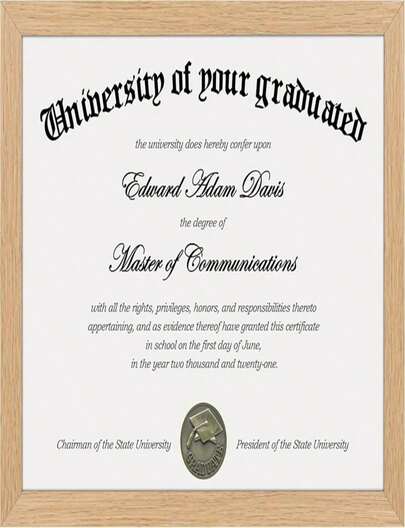 Upsimples Certificate Frame With Clear Plexiglass, 85 By 11 Picture Diploma Document Degree Frames For Wall And Tabletop, Black, 1 Pack